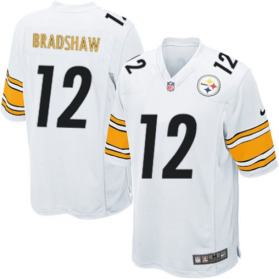 Men's Nike Pittsburgh Steelers 12 Terry Bradshaw Game White NFL Jersey