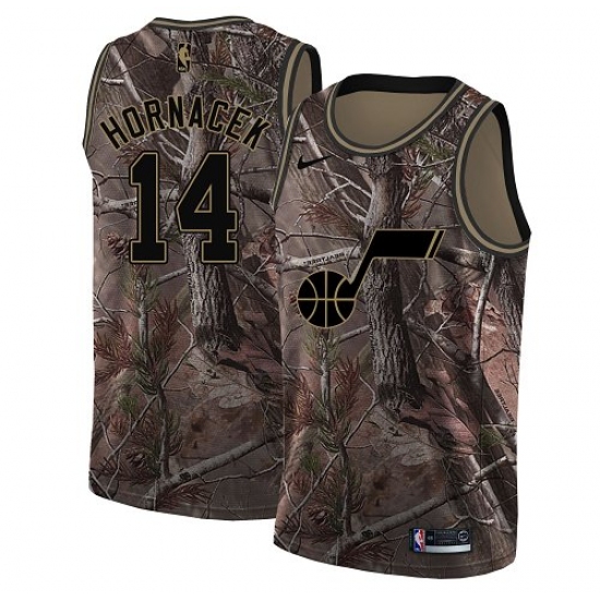 Women's Nike Utah Jazz 14 Jeff Hornacek Swingman Camo Realtree Collection NBA Jersey