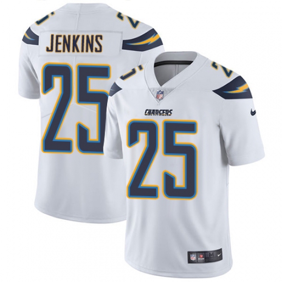 Men's Nike Los Angeles Chargers 25 Rayshawn Jenkins White Vapor Untouchable Limited Player NFL Jersey