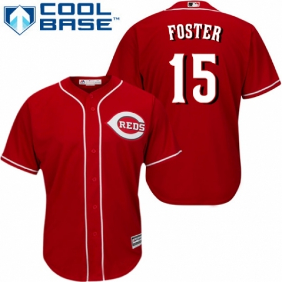 Men's Majestic Cincinnati Reds 15 George Foster Replica Red Alternate Cool Base MLB Jersey
