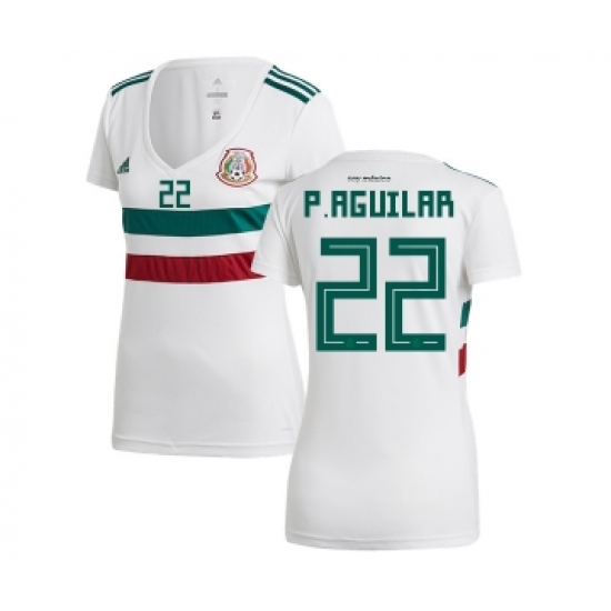 Women's Mexico 22 P. Aguilar Away Soccer Country Jersey