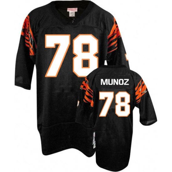 Mitchell and Ness Cincinnati Bengals 78 Anthony Munoz Black Authentic Throwback NFL Jersey