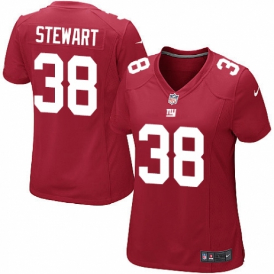 Women's Nike New York Giants 38 Jonathan Stewart Game Red Alternate NFL Jersey