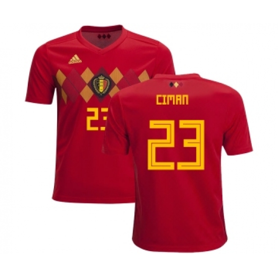 Belgium 23 Ciman Home Kid Soccer Country Jersey