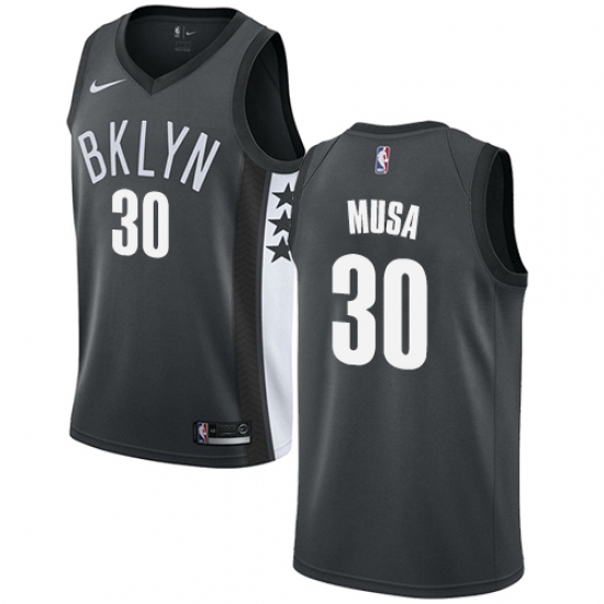 Men's Nike Brooklyn Nets 30 Dzanan Musa Swingman Gray NBA Jersey Statement Edition