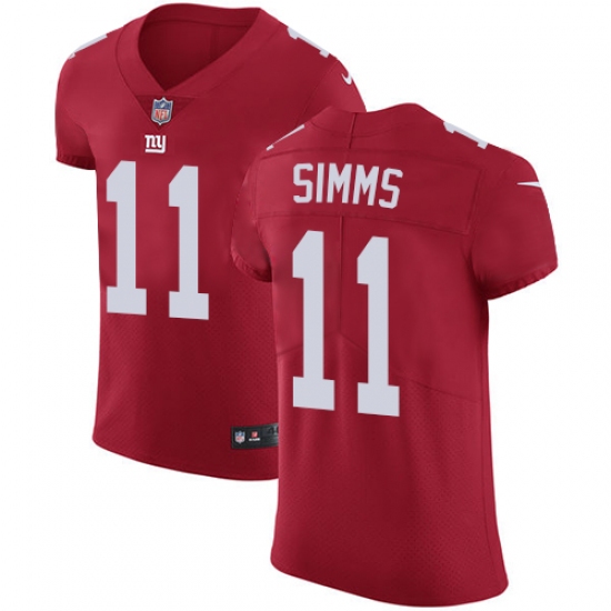 Men's Nike New York Giants 11 Phil Simms Red Alternate Vapor Untouchable Elite Player NFL Jersey