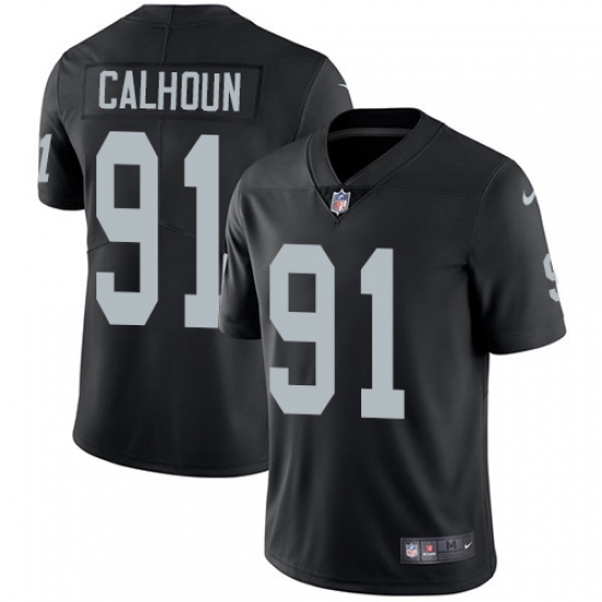 Youth Nike Oakland Raiders 91 Shilique Calhoun Elite Black Team Color NFL Jersey
