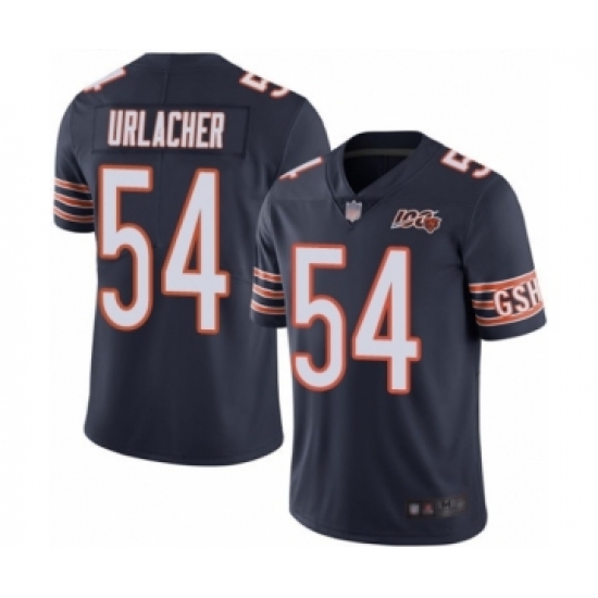 Men's Chicago Bears 54 Brian Urlacher Navy Blue Team Color 100th Season Limited Football Jersey