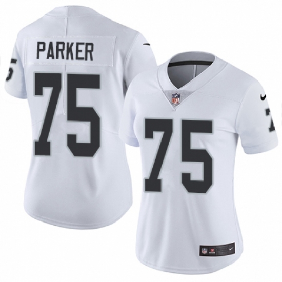 Women's Nike Oakland Raiders 75 Brandon Parker White Vapor Untouchable Elite Player NFL Jersey