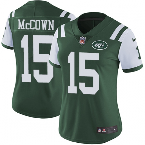 Women's Nike New York Jets 15 Josh McCown Green Team Color Vapor Untouchable Limited Player NFL Jersey