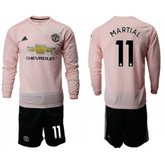 Manchester United 11 Martial Away Long Sleeves Soccer Club Jersey