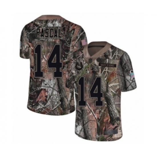 Men's Indianapolis Colts 14 Zach Pascal Limited Camo Rush Realtree Football Jersey