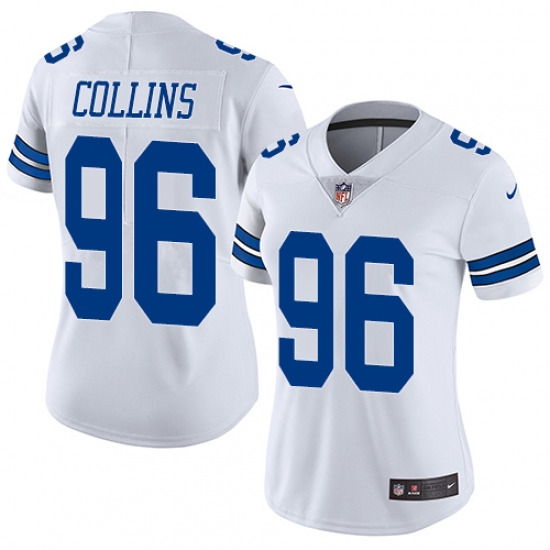 Women's Nike Dallas Cowboys 96 Maliek Collins White Vapor Untouchable Limited Player NFL Jersey