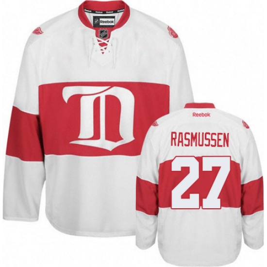 Men's Reebok Detroit Red Wings 27 Michael Rasmussen Premier White Third NHL Jersey