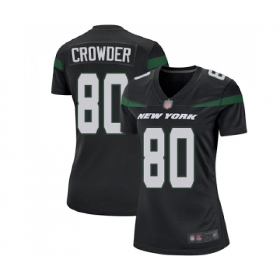 Women's New York Jets 80 Jamison Crowder Game Black Alternate Football Jersey
