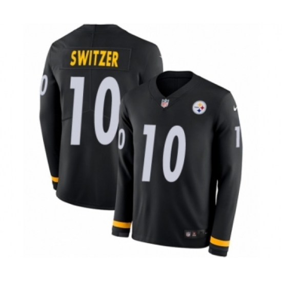 Youth Nike Pittsburgh Steelers 10 Ryan Switzer Limited Black Therma Long Sleeve NFL Jersey