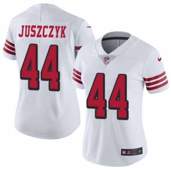 Women's Nike San Francisco 49ers 44 Kyle Juszczyk Limited White Rush Vapor Untouchable NFL Jersey