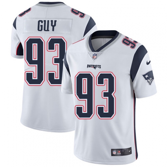 Men's Nike New England Patriots 93 Lawrence Guy White Vapor Untouchable Limited Player NFL Jersey