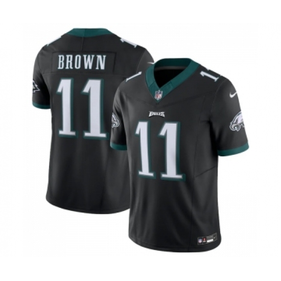 Men's Philadelphia Eagles 11 A.J. Brown Black 2023 F.U.S.E. Vapor Untouchable Limited Stitched Football Jersey