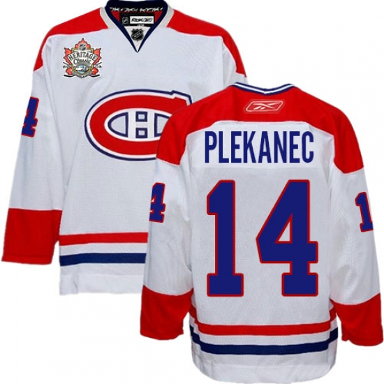 Men's Reebok Montreal Canadiens 14 Tomas Plekanec Premier White Heritage Classic Style NHL Jersey