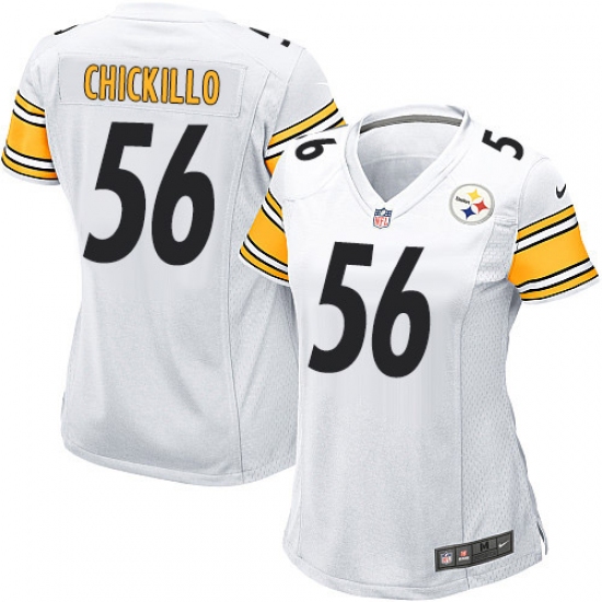 Women's Nike Pittsburgh Steelers 56 Anthony Chickillo Game White NFL Jersey