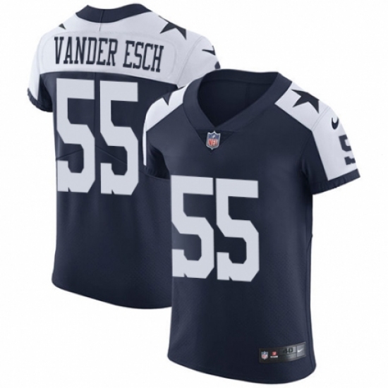 Men's Nike Dallas Cowboys 55 Leighton Vander Esch Navy Blue Alternate Vapor Untouchable Elite Player NFL Jersey