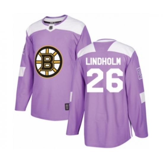 Youth Boston Bruins 26 Par Lindholm Authentic Purple Fights Cancer Practice Hockey Jersey