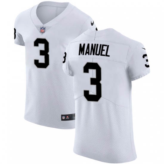 Men's Nike Oakland Raiders 3 E. J. Manuel White Vapor Untouchable Elite Player NFL Jersey
