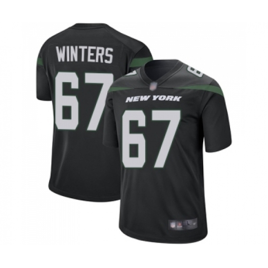 Men's New York Jets 67 Brian Winters Game Black Alternate Football Jersey