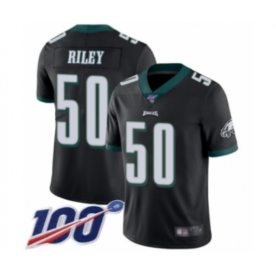 Men's Philadelphia Eagles 50 Duke Riley Black Alternate Vapor Untouchable Limited Player 100th Season Football Jersey