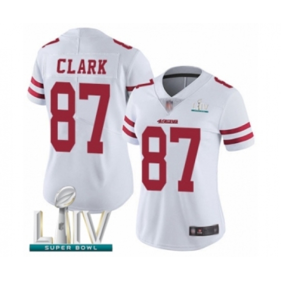Women's San Francisco 49ers 87 Dwight Clark White Vapor Untouchable Limited Player Super Bowl LIV Bound Football Jersey