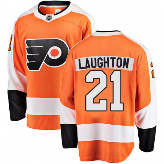 Youth Philadelphia Flyers 21 Scott Laughton Fanatics Branded Orange Home Breakaway NHL Jersey