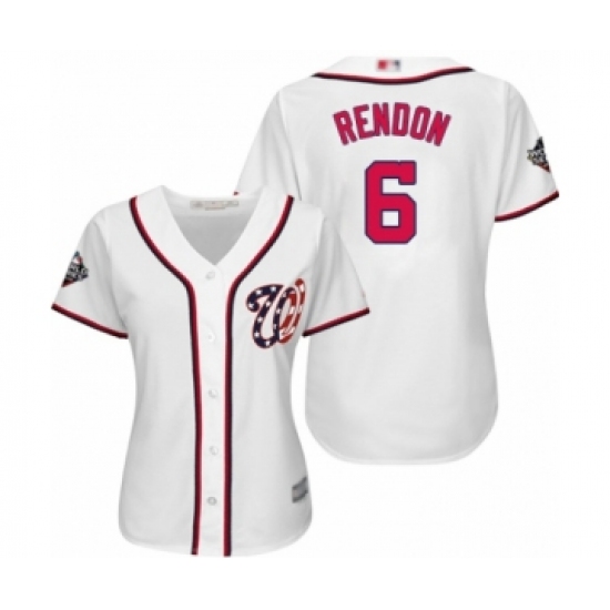 Women's Washington Nationals 6 Anthony Rendon Authentic White Home Cool Base 2019 World Series Bound Baseball Jersey