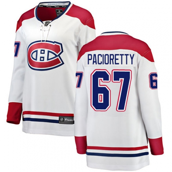 Women's Montreal Canadiens 67 Max Pacioretty Authentic White Away Fanatics Branded Breakaway NHL Jersey