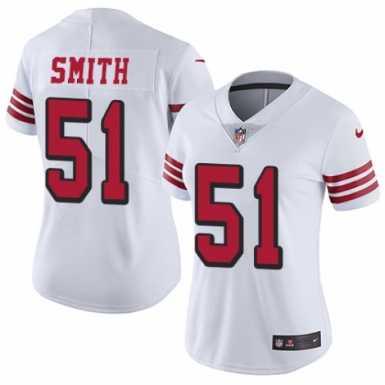 Women's Nike San Francisco 49ers 51 Malcolm Smith Limited White Rush Vapor Untouchable NFL Jersey
