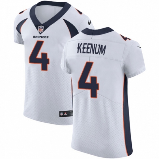 Men's Nike Denver Broncos 4 Case Keenum White Vapor Untouchable Elite Player NFL Jersey