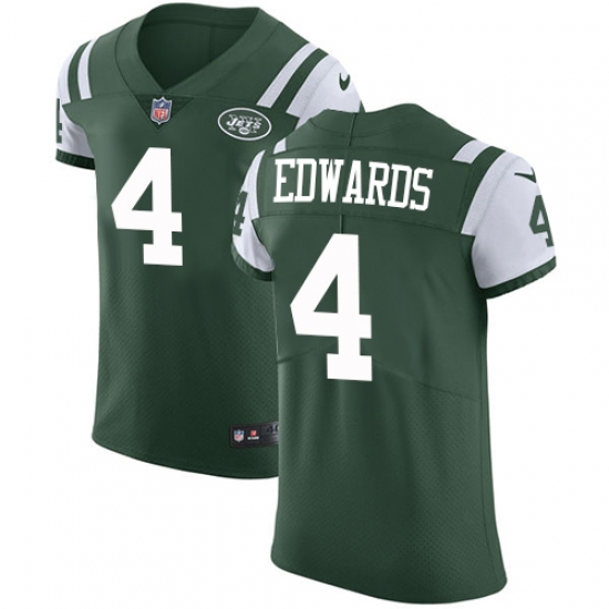 Men's Nike New York Jets 4 Lac Edwards Elite Green Team Color NFL Jersey