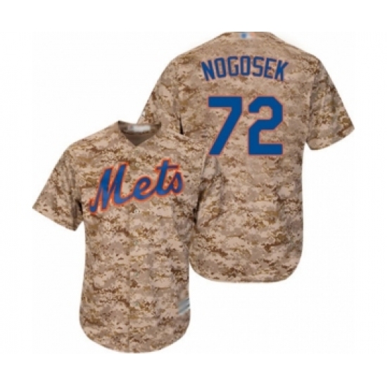 Men's New York Mets 72 Stephen Nogosek Authentic Camo Alternate Cool Base Baseball Player Jersey