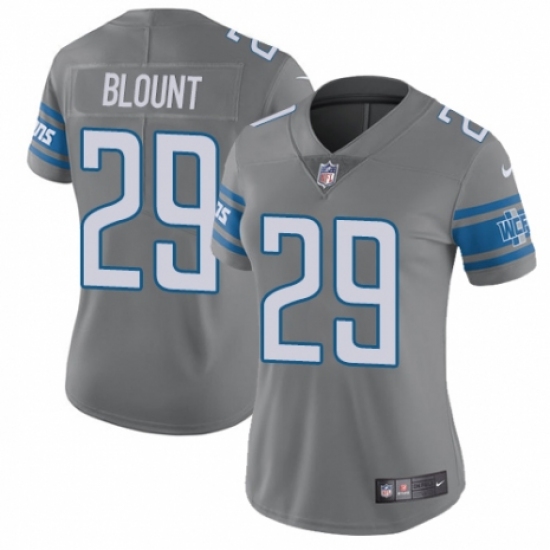 Women's Nike Detroit Lions 29 LeGarrette Blount Limited Steel Rush Vapor Untouchable NFL Jersey