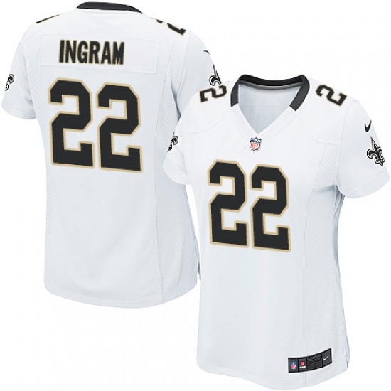 Women's Nike New Orleans Saints 22 Mark Ingram Game White NFL Jersey
