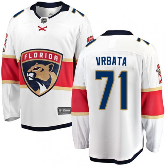 Men's Florida Panthers 71 Radim Vrbata Fanatics Branded White Away Breakaway NHL Jersey