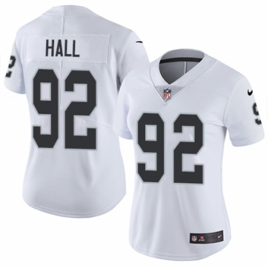 Women's Nike Oakland Raiders 92 P.J. Hall White Vapor Untouchable Limited Player NFL Jersey