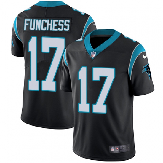 Men's Nike Carolina Panthers 17 Devin Funchess Black Team Color Vapor Untouchable Limited Player NFL Jersey