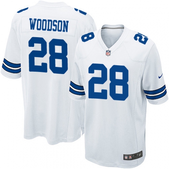 Men's Nike Dallas Cowboys 28 Darren Woodson Game White NFL Jersey