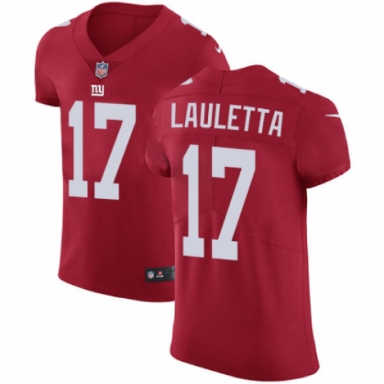 Men's Nike New York Giants 17 Kyle Lauletta Red Alternate Vapor Untouchable Elite Player NFL Jersey