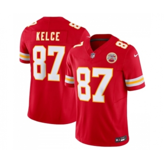 Men's Kansas City Chiefs 87 Travis Kelce Red 2023 F.U.S.E. Vapor Untouchable Limited Stitched Jersey