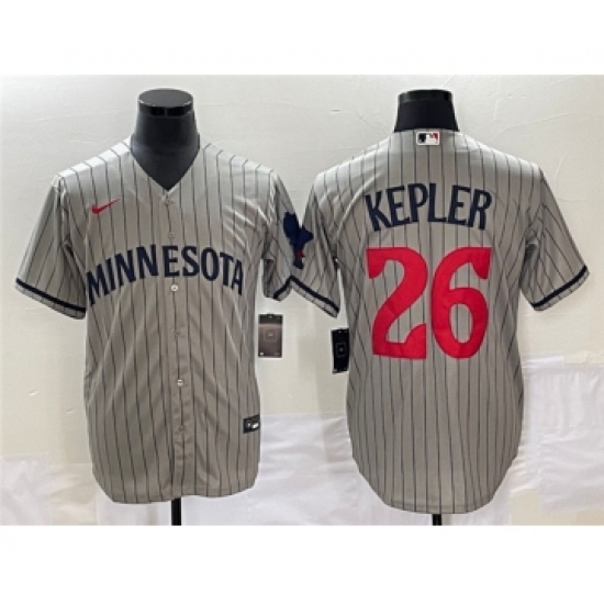 Men's Minnesota Twins 26 Max Kepler Gray Cool Base Stitched Baseball Jersey
