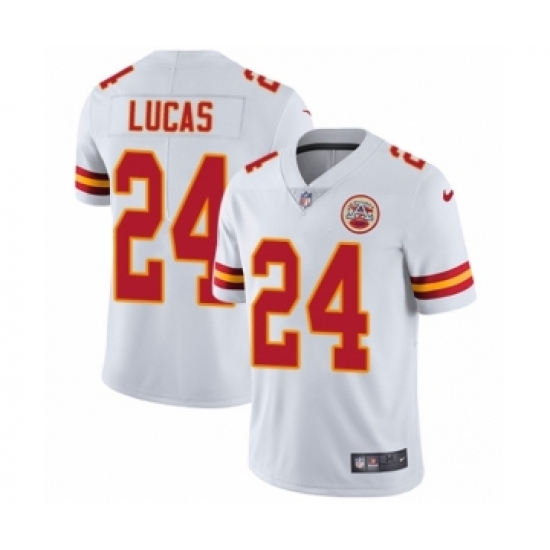 Men's Nike Kansas City Chiefs 24 Jordan Lucas White Vapor Untouchable Limited Player NFL Jersey