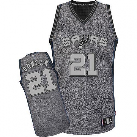 Men's Adidas San Antonio Spurs 21 Tim Duncan Authentic Grey Static Fashion NBA Jersey
