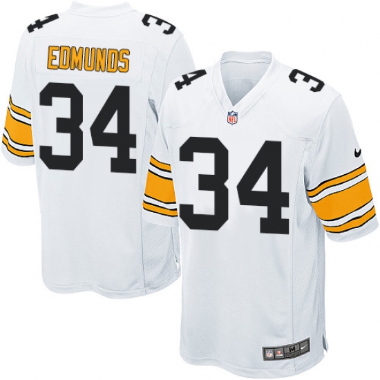 Men's Nike Pittsburgh Steelers 34 Terrell Edmunds Game White NFL Jersey